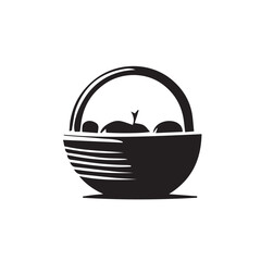 basket of fresh fruits vector illustration