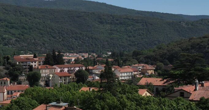 Amelie les Bains,  Pyrenees Orientales,Occitania, France.  The church Saint Quentin.