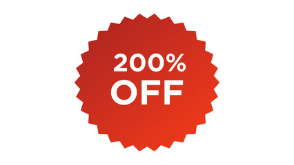 200% Off Authentic sticker design. Graphic stamp cutout