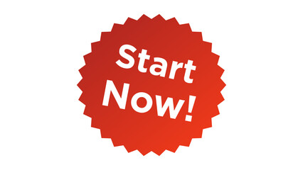 Start Now Authentic sticker design. Graphic stamp cutout