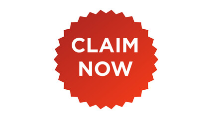 Claim Now Authentic sticker design. Graphic stamp cutout