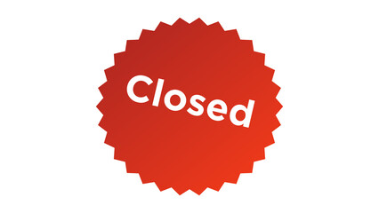 Closed Authentic sticker design. Graphic stamp cutout