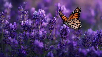 plant lavender violet field beauty summer purple nature flower butterfly