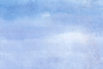 Watercolor blue background. Paper painted with watercolors.