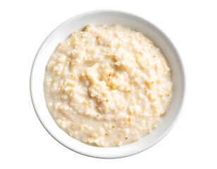 Bowl of creamy oat porridge meal