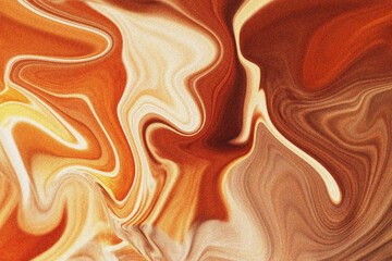 Noise grainy red orange brown gradient color background with liquify effect. Blurry grainy noise texture background.