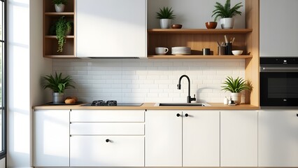 Modern Kitchen Interior with Kitchen Equipment