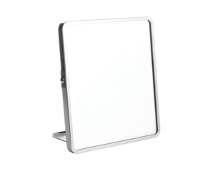 Modern white mirror on a black background