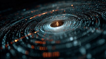 A mesmerizing abstract representation of a cosmic vortex, swirling with vibrant patterns and glowing particles.