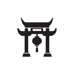 chinese temple gate vector illustration