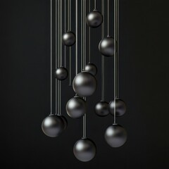 Obraz premium suspended geometric spheres in black void