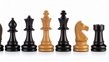 Chess royalty assembles in contrast&mdash;black and gold kings flanked by powerful allies, composing a visual metaphor for rivalry, hierarchy, and balance of power."