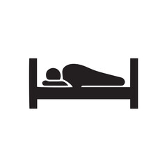 vector illustration of a man sleeping on bed