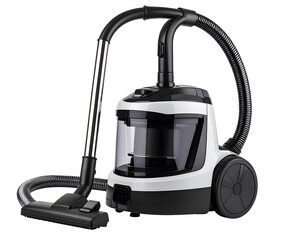 Modern vacuum cleaner on black background