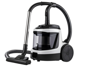 Modern vacuum cleaner on black background