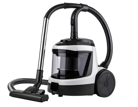 Modern vacuum cleaner on black background