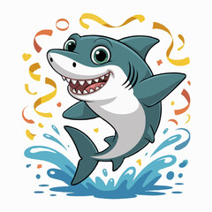 Naklejka premium shark illustration character posing