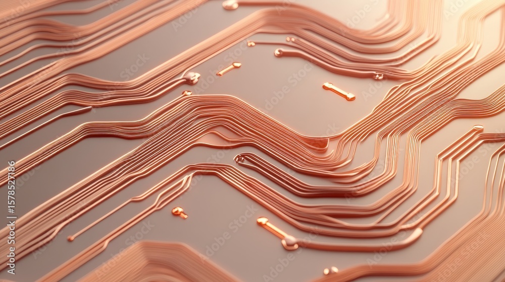 Poster detailed neural networks metallic wires close up array connecting on surface patterned background