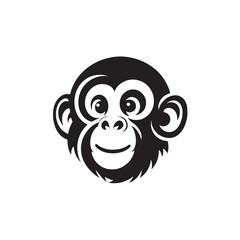Obraz premium monkey head vector silhouette illustration