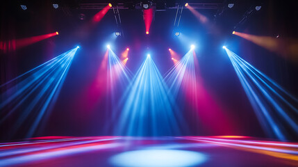 Digital light art on neon performance stage high resolution picture