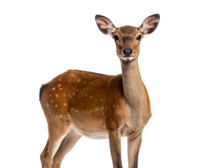 Beautiful spotted deer portrait isolated