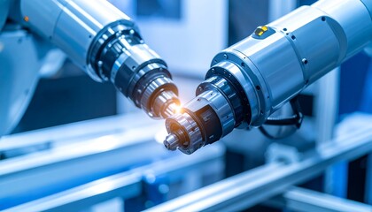 Industrial robotic arms working in close proximity