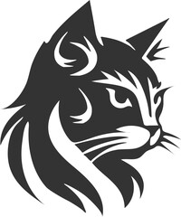 Obraz premium cat head style animals silhouette and vector 
