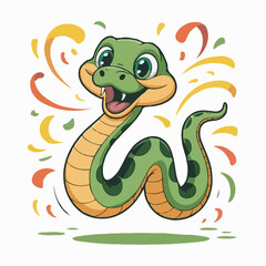 Fototapeta premium snake character design illustration happy posing