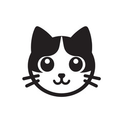 Obraz premium black and white cat vector illustration