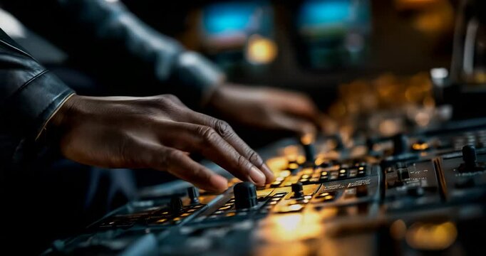 Co-Pilot Adjusts Control Panel