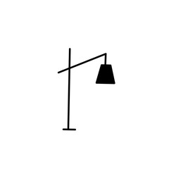 Minimalist Floor Lamp Illustration on White Background Simple Black Design for Home Decor