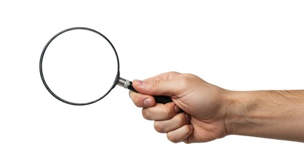 Examining with intent Magnifying glass held