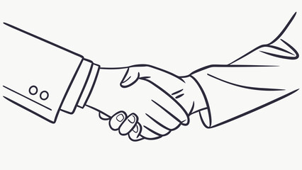 "Minimalist line vector of handshake – business agreement concept"

