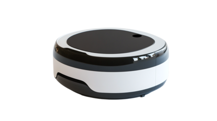 • A smart home robot with a sleek, modern design, isolated on white background in HD 