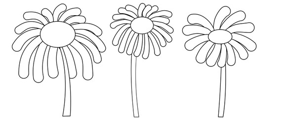 Floral Line Art Daisy for Kids Coloring, Worksheets, and Decorative Design © Arin