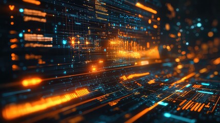 Bubble chart interface displaying tech sector growth using floating bubbles of varying size, color-coded data, and interactive UI overlays for clarity