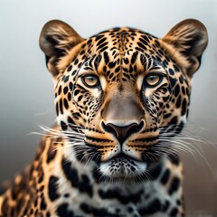 A leopard staring directly ahead