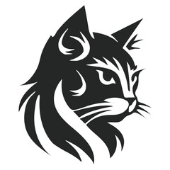 Fototapeta premium cat head style animals silhouette and vector 