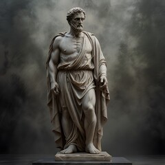 A marble statue of a Roman philosopher 