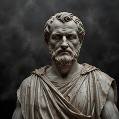A marble statue of a Roman philosopher 