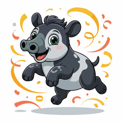 Fototapeta premium tapir character illustration posing happy design