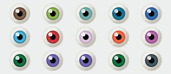 Collection of Colorful Cartoon Eyes