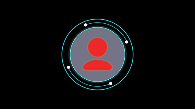 a person icon on a black background