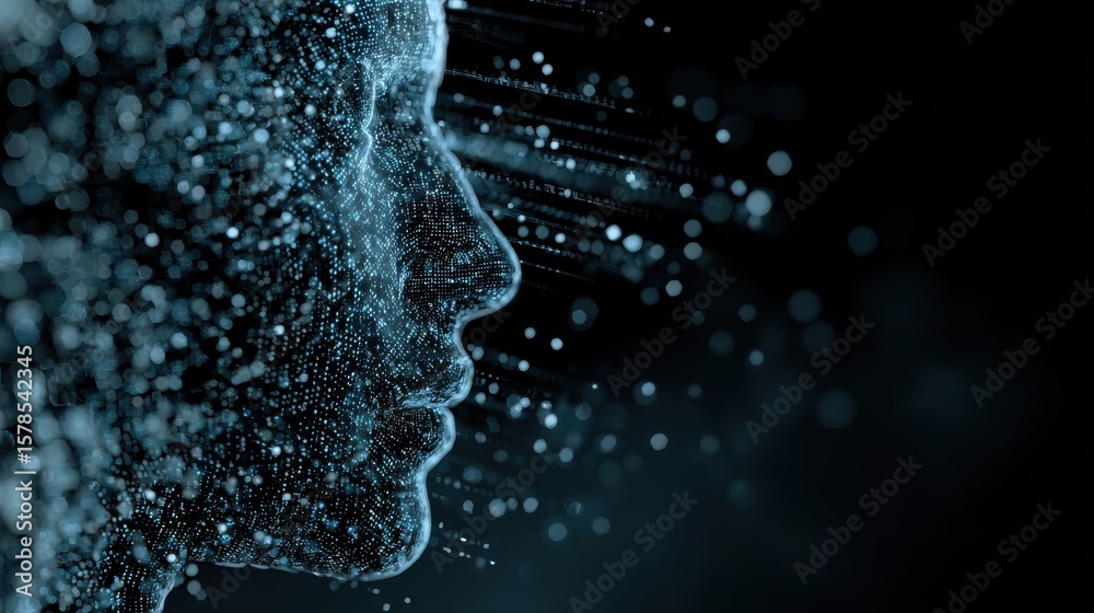 Poster artificial intelligence illustration. artificial intelligence and machine learning concept. digital 