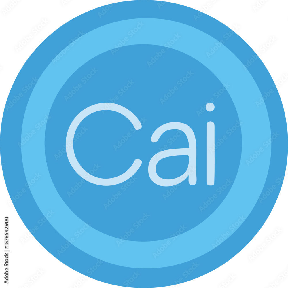 Fototapete vector art of a blue circular icon displays the text cai, representing a brand or concept with a cle