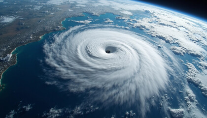 Majestic Hurricane Swirling Over Earth from Space