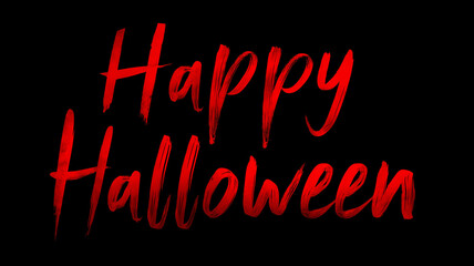 	Red Halloween Poster with Brush Stroke Text &ndash; Generative AI