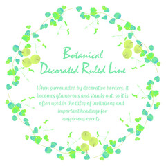 水彩風　植物の飾り罫線