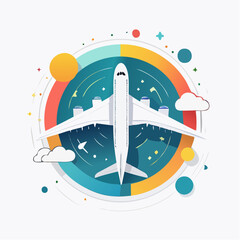 airplane abstract concept vector illustration