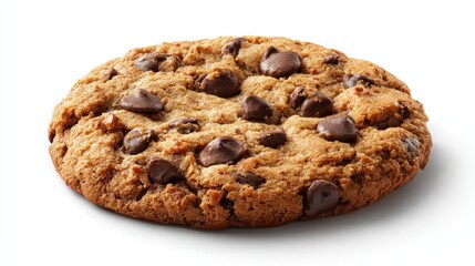 Generative AI : chocolate chip cookie, isolated on a white background with a clipping path